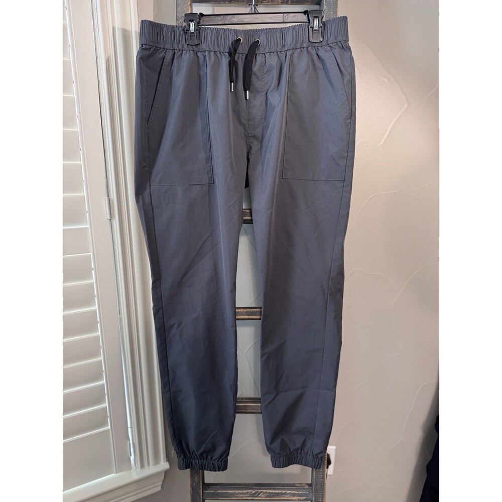 Italymorn Sunrise Men's Gray Cargo Jogger Pants, Elastic Waist 36